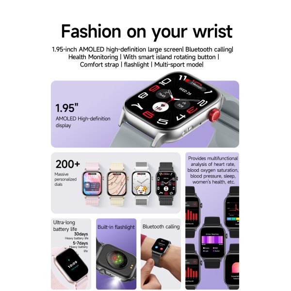 1.95inch Amoled GPS Outdoor Smart Watch Multi Sport Model