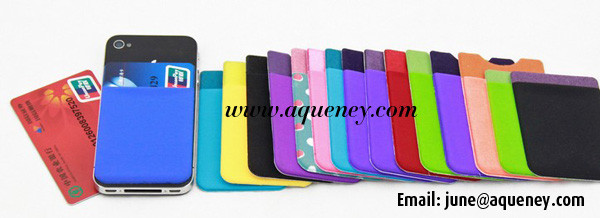 Promotion Various Color Card holder For Cellphone, Protective Lycra Smart Wallet