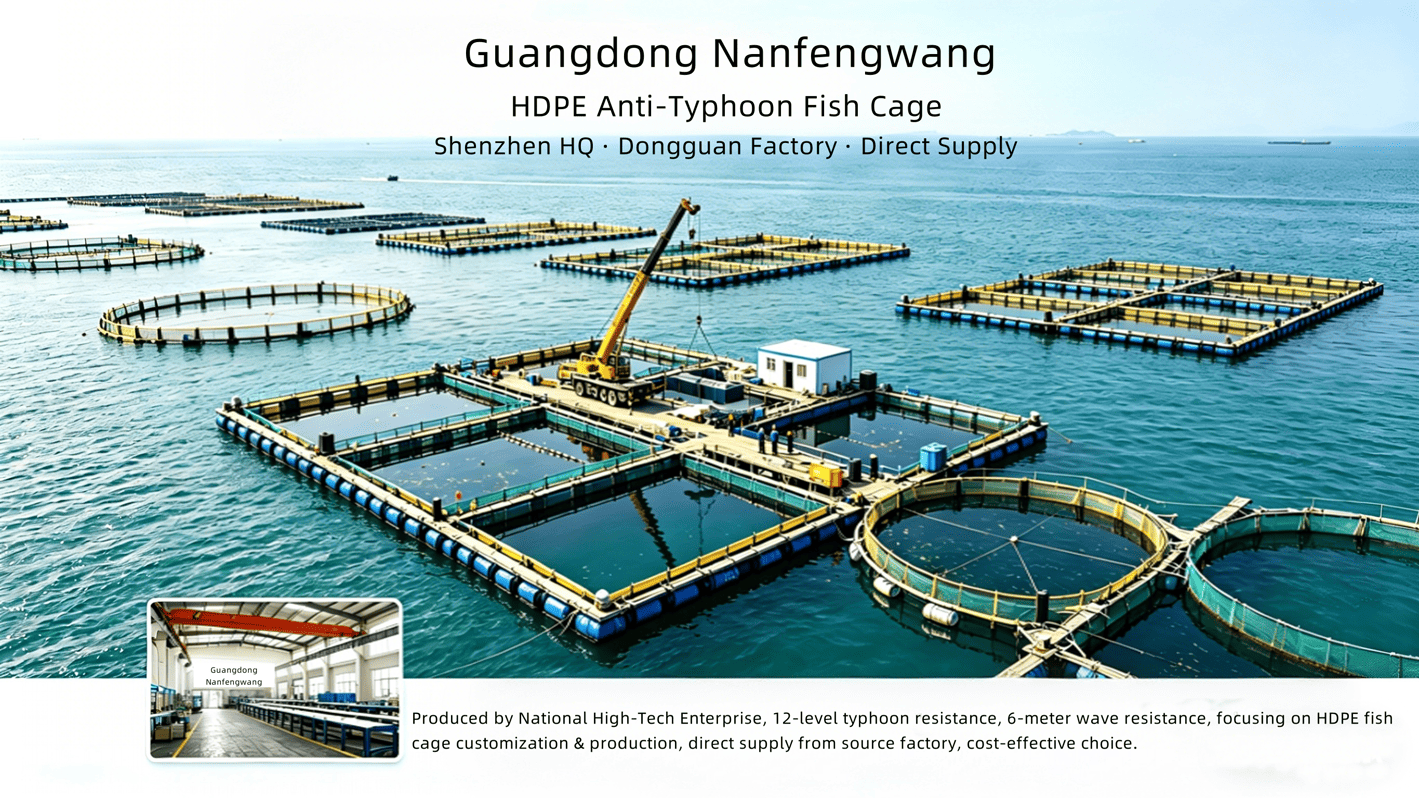 Round Aquaculture Cage Integral Injection Molding HDPE Solid Frame High Durability Wind Resistant for Marine Farming