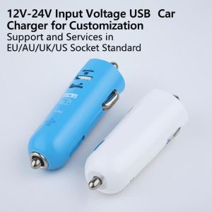 Wholesale Dual USB Car Charger 2.4A 3.0A Output for 12V-24V Input EU/AU/UK/US from china suppliers