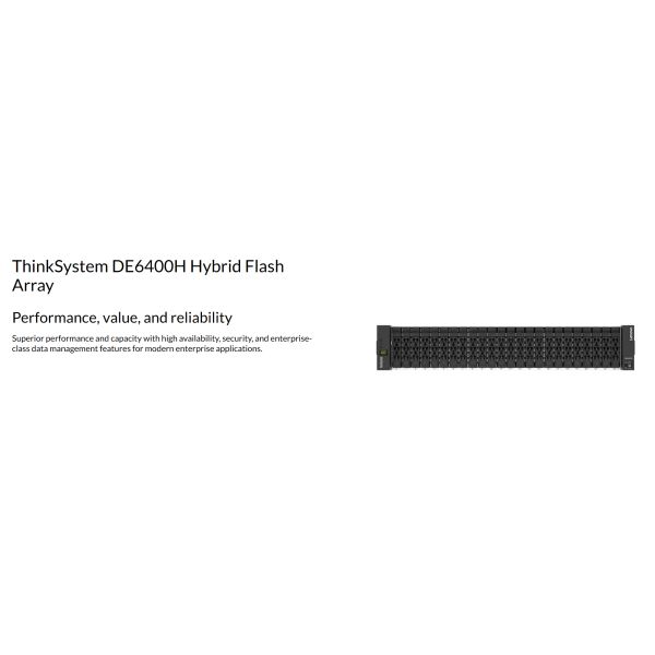 Highly Secure ThinkSystem DE6400H Hybrid Storage Array NVMe Base Controller