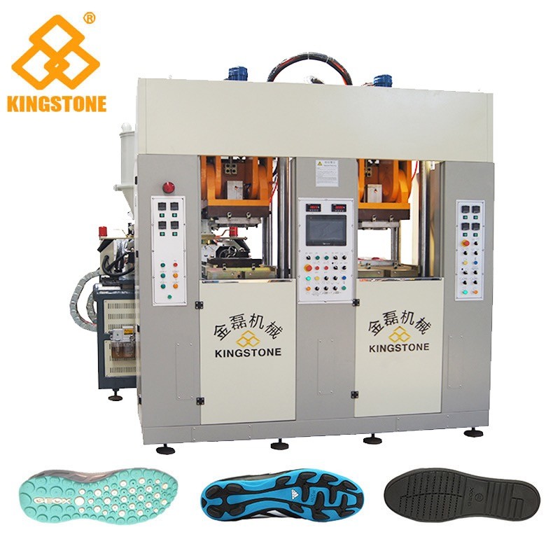 Static Type Double Stations TPR Sole Making Machines Two Injector 70-100 Pairs Per Hour