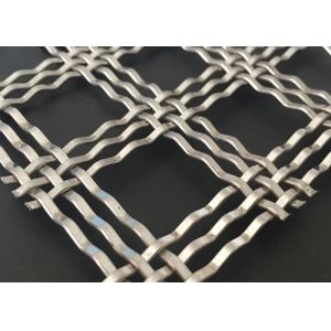 Ceiling Stainless Steel Architectural Woven Wire Mesh Three Flat 56% Space