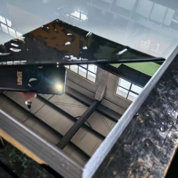 One Side Mirror Glossy With Protective Paper & Other Side Matt 304 Stainless Steel Sheets 4 feet X 8 feet