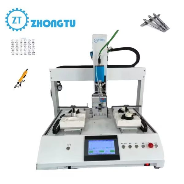 Quality Customized Fully  Air-blow Automatic Screw Locking Robot with Single Head Double Stations For Eye Glasses for sale