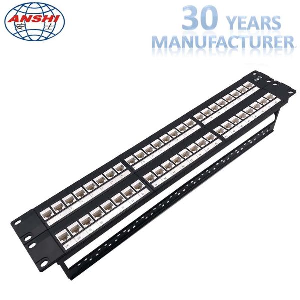 Unshielded UTP Network Rack Mount Patch Panel 2u 48 Port Keystone Jack Modular
