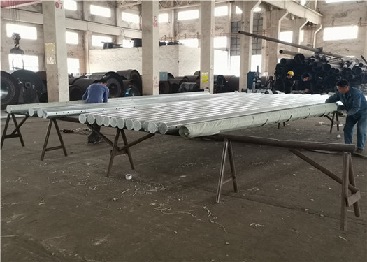 40FT 3.0mm Thick Q355 Steel Tubular Pole Galvanized And Bitumen Painted