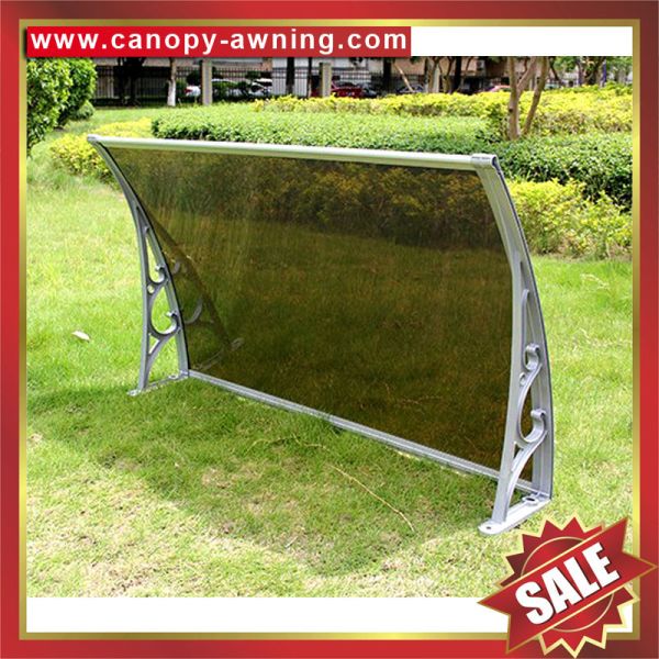 Quality house diy door window pc polycarbonate canopy awning shelter canopies with cast aluminium alu support bracket for sale
