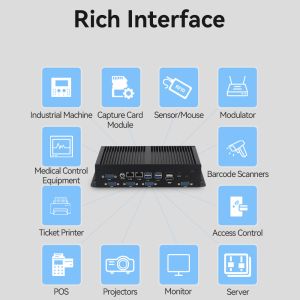 DDR4 Fanless Industrial Mini PC Dual LAN 6COM Intel Core Celeron Series
