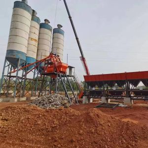 Automatic Small Mobile Concrete Mixing Plants 35m3/h Productivity 18months