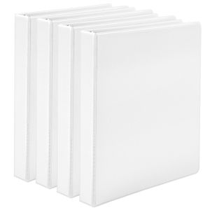 White File Folder Durable Hinge ONE Touch Easy Open 3 Ring Binder With 4cm Back