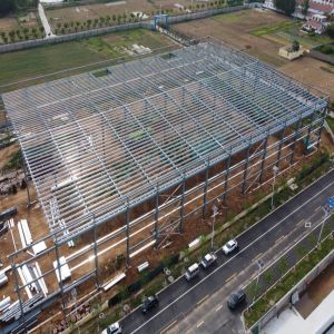 Prefabricated Multi-Storey Steel Frame Building with Crane System