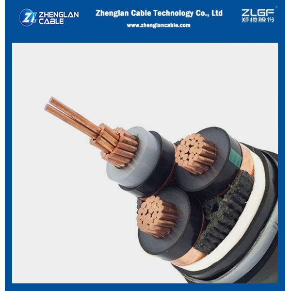 Three Core 12/20kV XLPE Cable Copper / Aluminum Medium Voltage PVC Outer Sheath N2XSY NA2XSY IEC60502,IEC 60228,IEC60332