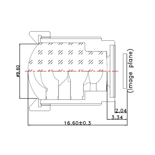1/3.2" 2.6mm F2.8 ,2 Megapixel Low distortion less S mount ,CCL132026MPlens for