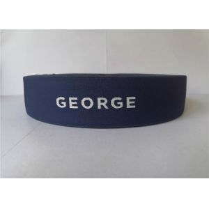 5 Cm Gray On Blue Elastic Webbing Straps Custom Logo For Underwear Waistband