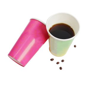 Customized biodegradable disposable double wallpaper cup for coffee cups