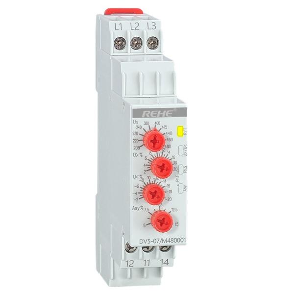 Quality DV5-07 Phase Loss Sensor Relay 3P+N Monitoring Voltage Relay 3 Phase 3 Wires Control Relay 10A 250V for sale