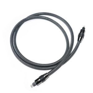 Toslink Black Nylon Braided Metal Shell OD6.0 For Output Digital Speaker TV