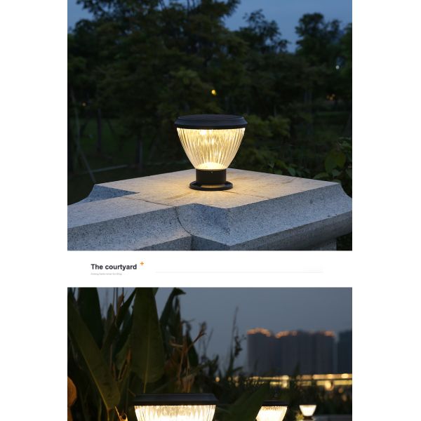 Solar Garden Lights Pillar Gate LED Light for Garden Landscape Courtyard Decoration
