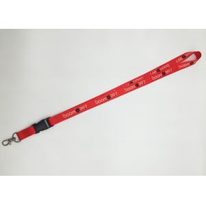 Nice Looking Dye Sublimation Lanyards / Black And Red Lanyard For School Id