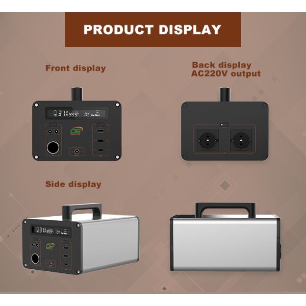 500W Outdoor Solar Generator Portable Power Station Aluminum Alloy Shell AC Outlet