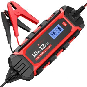 China IP65 12V 10A Portable Car Battery Charger With 1M Cable Length And Jump Starting on sale