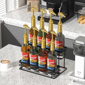 Function 2 Tier Coffee Syrup Stand Holder Rack for Coffee Bar Standard or
