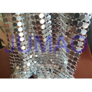 Decorative Bling Aluminum Metal Sequin Fabric Light Silver With 4 Branches