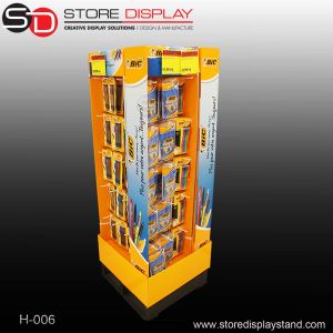 Wholesale Customized durable four sides floor display stand with hooks for hanging from china suppliers