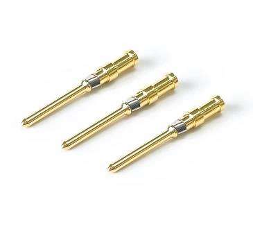 Copper alloy male contact with gold plating