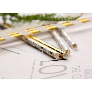 Dye Free Decorative Paper Drinking Straws CE Certificated No Polluting