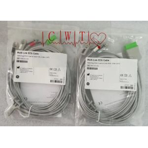 3 Lead W Grab ECG Machine Parts Multi Link Ge Ecg Leads Assy AHA.306M 12FT