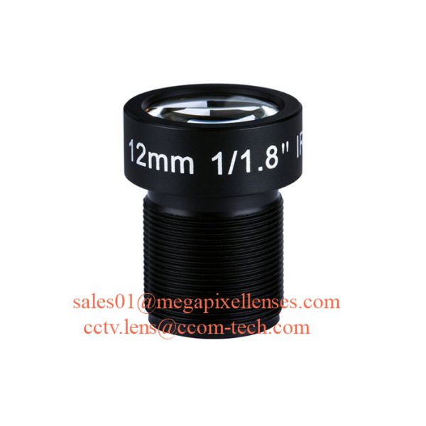 Quality 1/1.8" 12mm 4K Megapixel F1.8 S Mount M12x0.5 Non-Distortion Board Lens, 12mm M12 Rectilinear Lens for sale