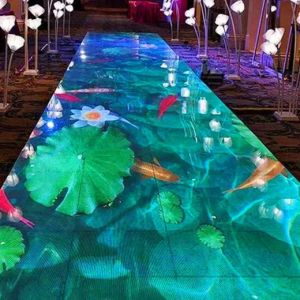 Customizable Interactive LED Floor Tiles with Aluminum Frame