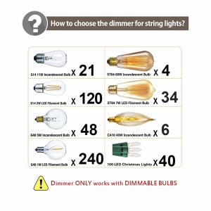 240w Outdoor Rf Remote Control LED String Lights Dimmer