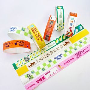 Customized Waterproof Paper Wristband with Bar Coding and Digital Printing