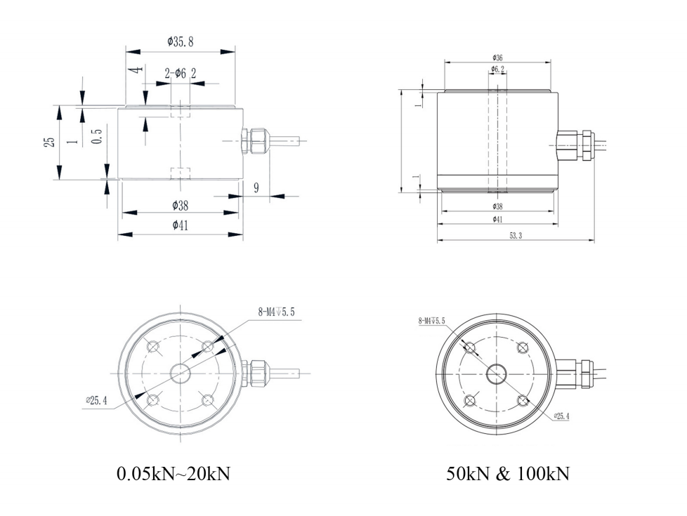 Column Type Load Cell Miniature Tension And Compression Load Cell