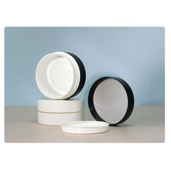 Acceptable Customer's Logo Simple Custom PP Plastic Face Cream Double Layer Eye Cream Moisturizer Cosmetic Jar Containers