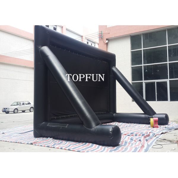 Outdoor Black PVC Tarpaulin Inflatable Movie Screen With Support Behind