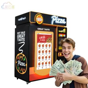 China 55 Inch Screen Automated Pizza Machine , Custom Color Pizza Vender Machine on sale China 55 Inch Screen Automated Pizza Machine , Custom Color Pizza Vender Machine on sale