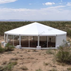Outsunny Circle Catering Multi Sided Tent Marquee Octagonal Waterproof Material