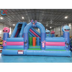 Digital Printing Inflatable Combos Stitch Inflatable Bouncy House With Slide