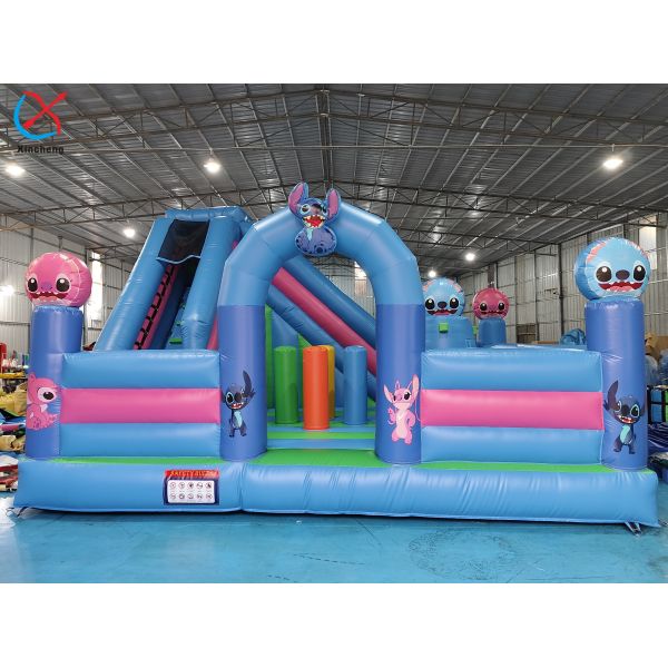 Quality Digital Printing Inflatable Combos Stitch Inflatable Bouncy House With Slide for sale
