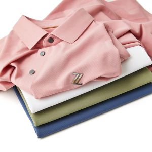 Pink Custom Polo Shirts 170-210Grams With Embroidered Seamless Design