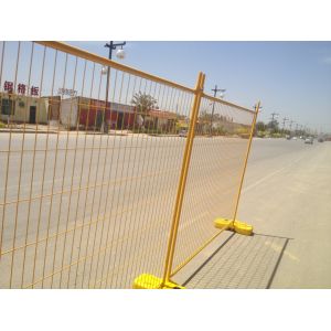 Yellow PVC Coated Hot Dipped Galvanized Temporary Fencing Panels 2100mm x 2400mm