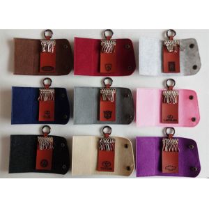 Accept OEM 43 Colors Felt Key Wallet Business Gifts Key Holder With 6 Hooks