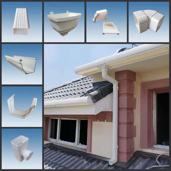 Outdoor Housing Construction Roof Rain Gutters Round Square PVC Rain Gutter
