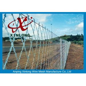 High Tensile Razor Barbed Wire Anti Climb Low Carbon Steel Wire Material