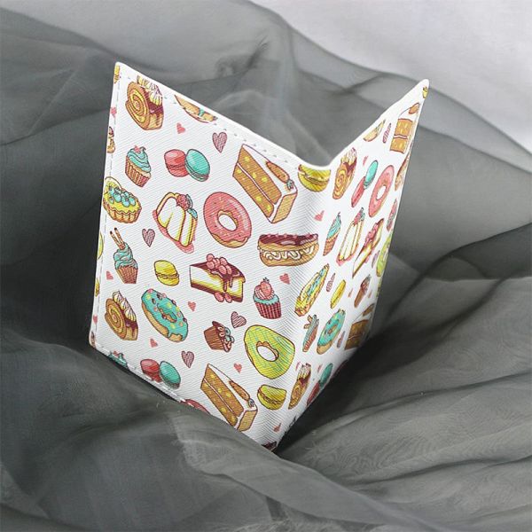 Convenient PU Leather Passport Holder Luggage Tag Document Bag with Printed Pictures