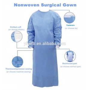 30-50gsm Disposable Surgical Gown Reinforced Style Waist 2 Or 4 Ties